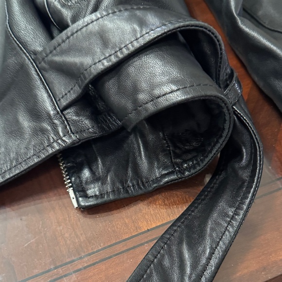 All Saints Black Leather Jacket Balfern - Picture 12 of 12